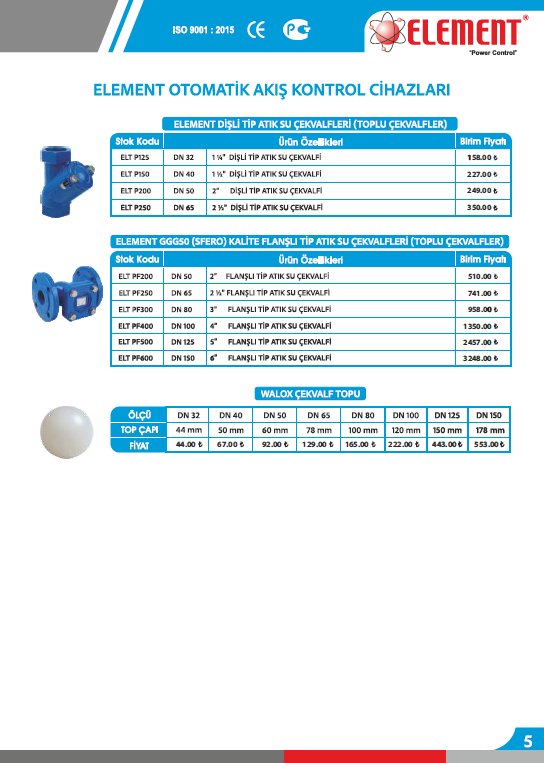 Element Otomatik Ak�� Kontrol Cihazlar�